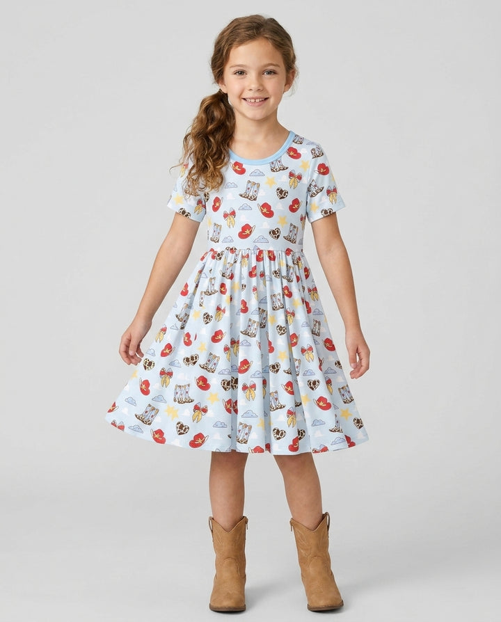 Cowboy Story Bamboo Twirl Dress