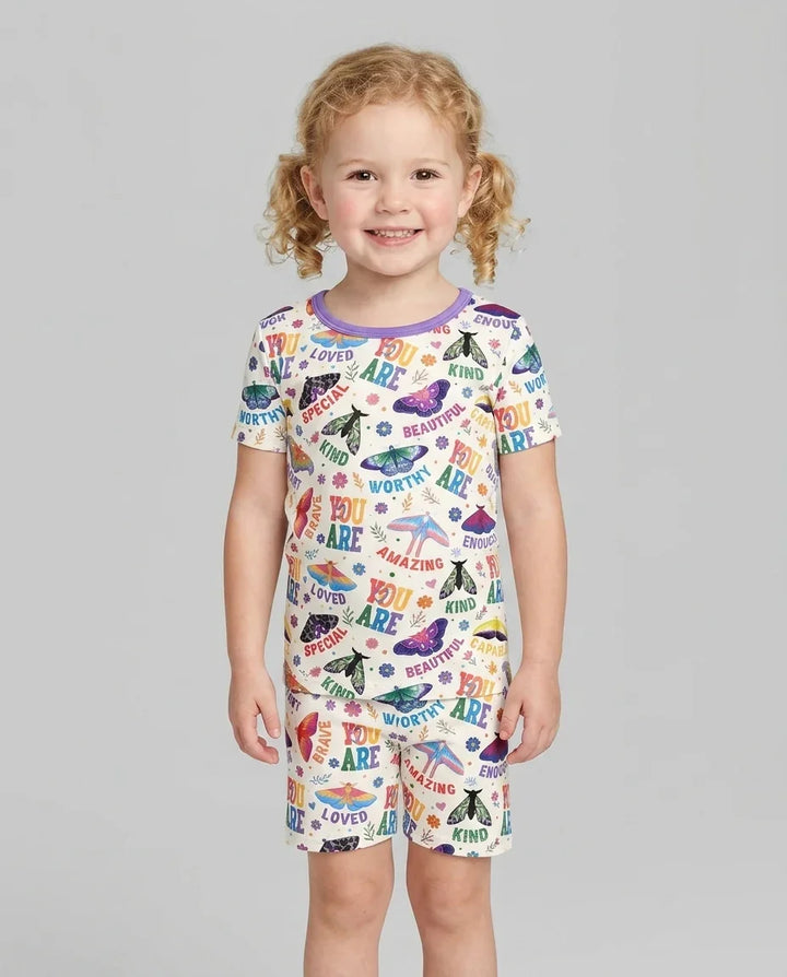 Proud Wings Family Matching Bamboo Two Piece Short Sleeve Shorts Pajama Set