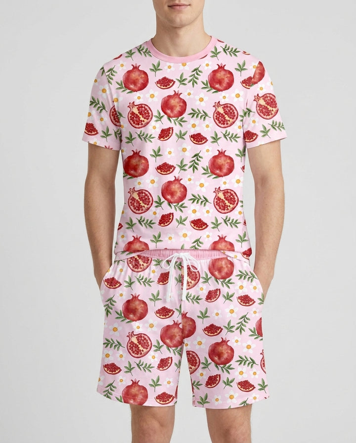 Pomegranate Garden Joy Family Matching Bamboo Men Short Sleeve Short Pajama Set