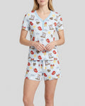 Cowboy Story Bamboo Women Short Sleeve Short Pajama Set