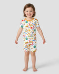 School Scribbles Bamboo Two Piece Short Sleeve Shorts Pajama Set