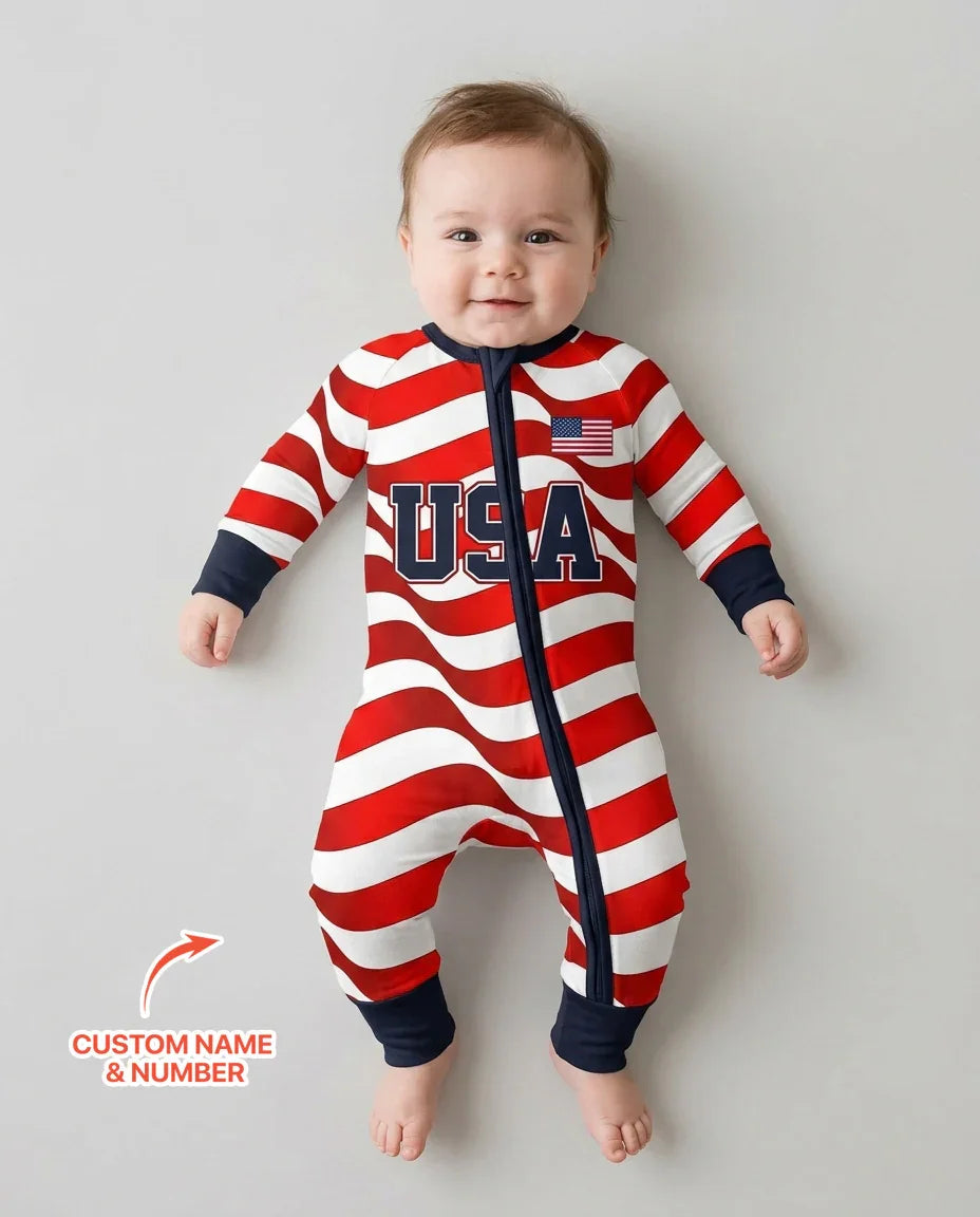 Custom Name USA Spirit Bamboo Convertible Zippy