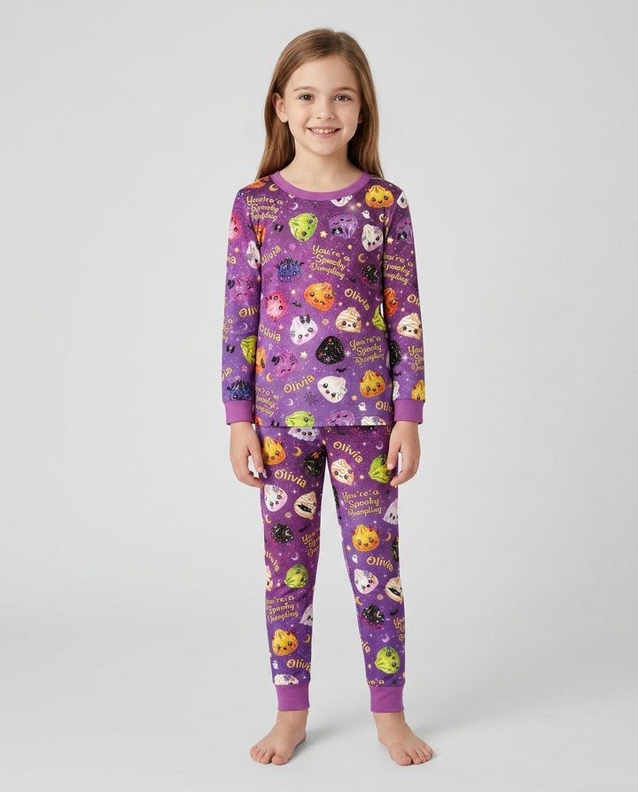 Custom Name You're A Spooky Dumpling Bamboo Two Piece Long Sleeve Pajama Set