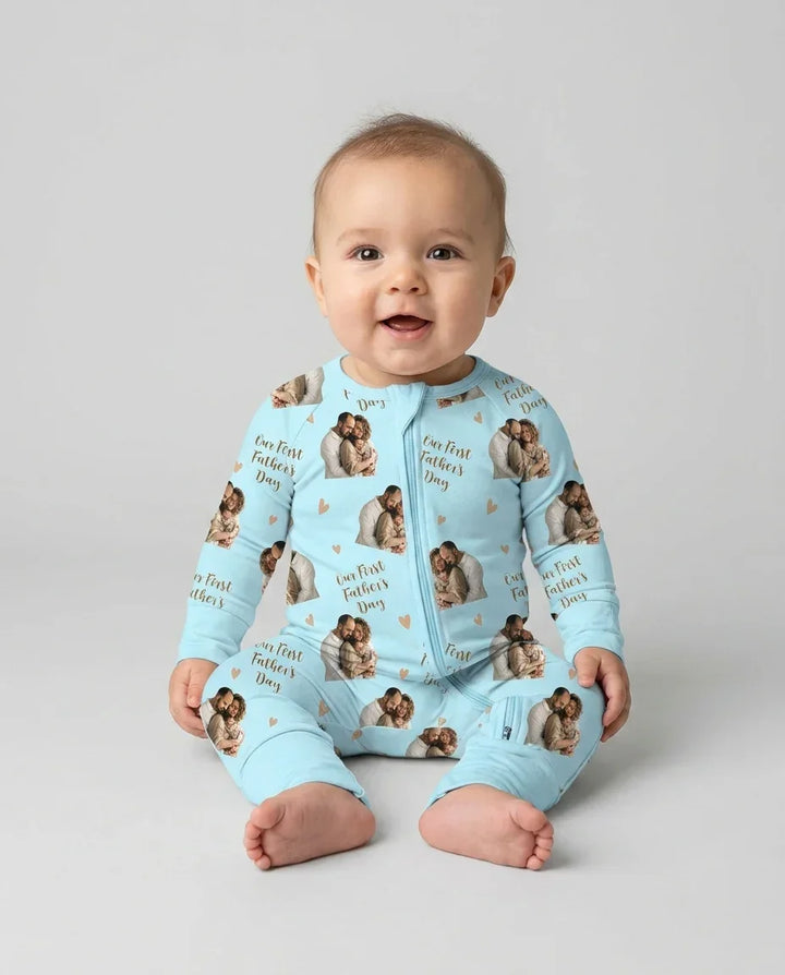 Custom Photo Our First as Parents Bamboo Convertible Zippy