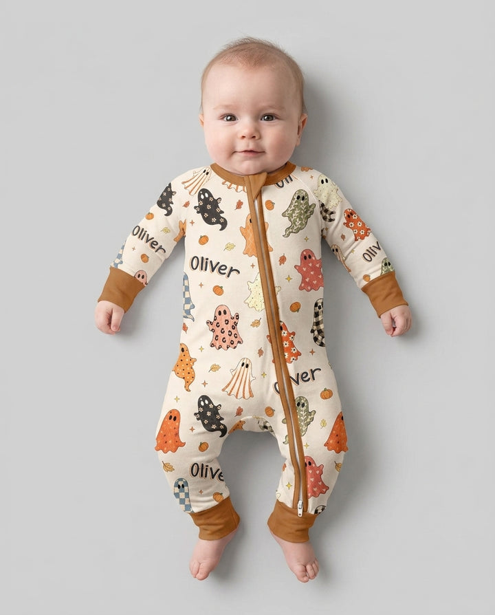 Custom Name Fall Ghost Bamboo Convertible Zippy