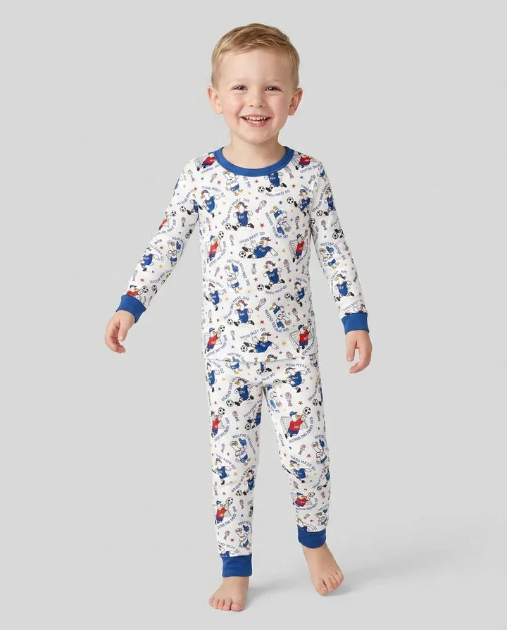 USA Soccer Goose Family Matching Bamboo Two Piece Long Sleeve Pajama Set