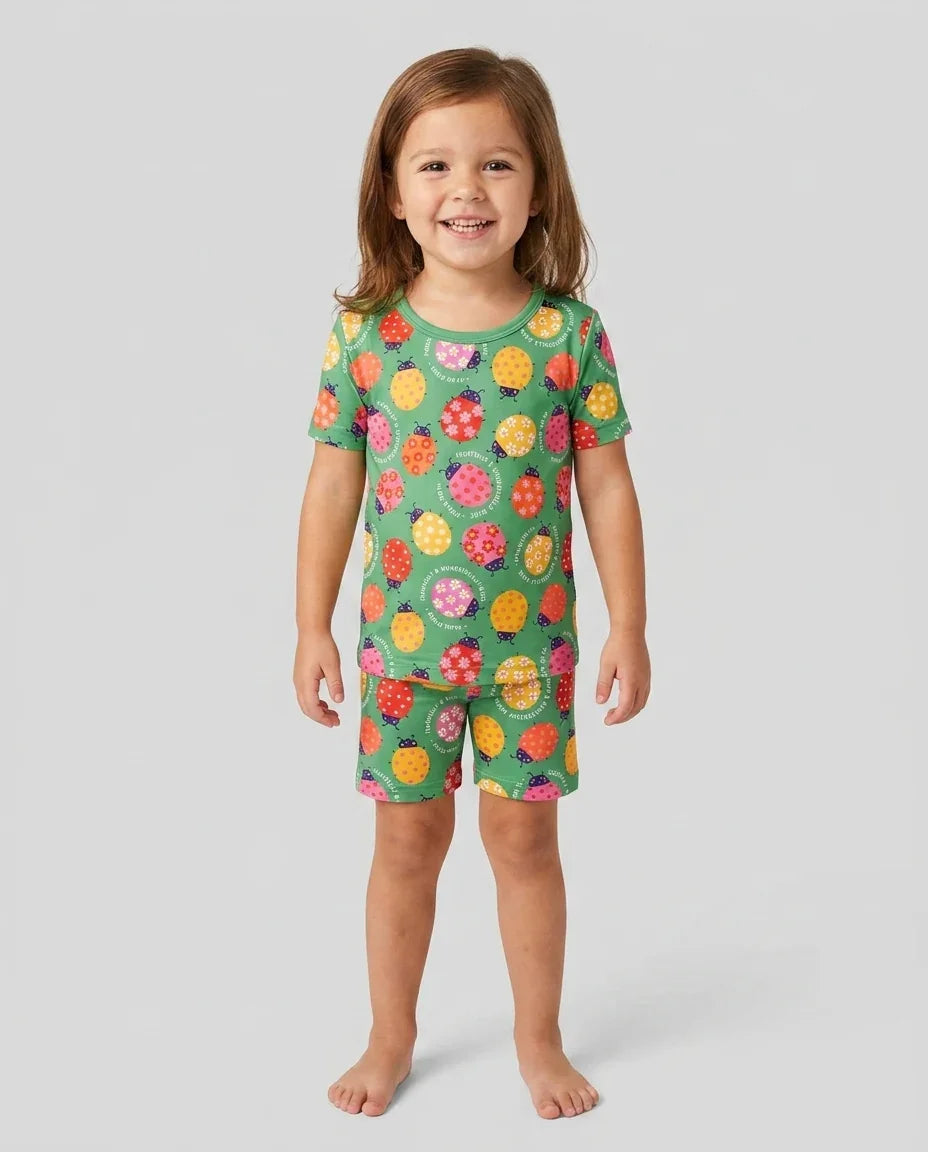 Template Bamboo Two Piece Short Sleeve Shorts Pyjamas Set
