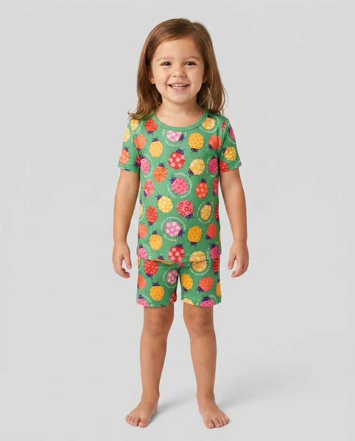 Template Bamboo Two Piece Short Sleeve Shorts Pyjamas Set