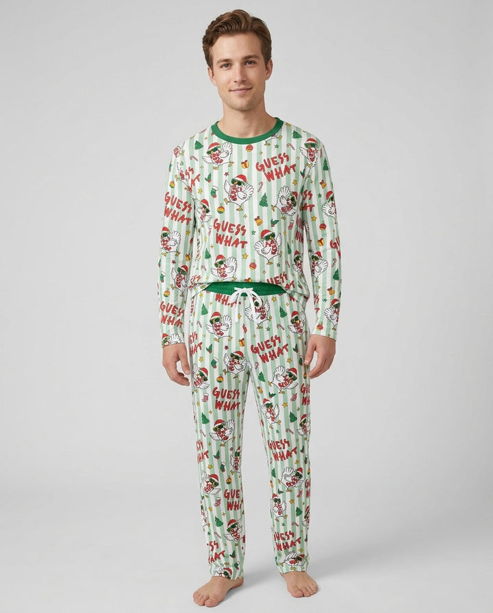 Guess What Chicken Butt Christmas Bamboo Men's Pajama Set