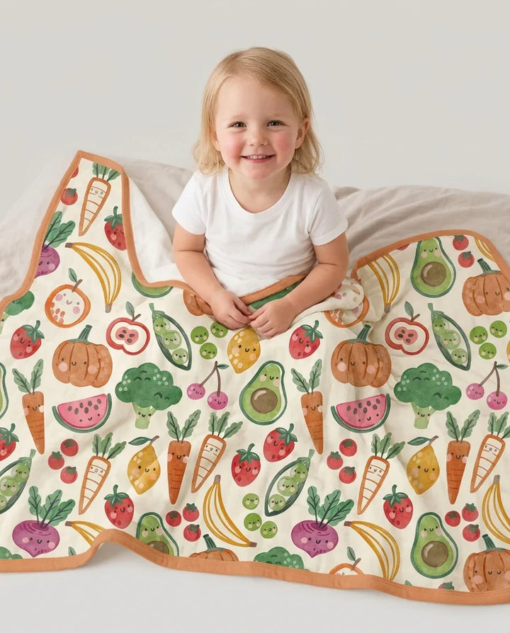 Veggie Friends Family Matching Bamboo Blanket