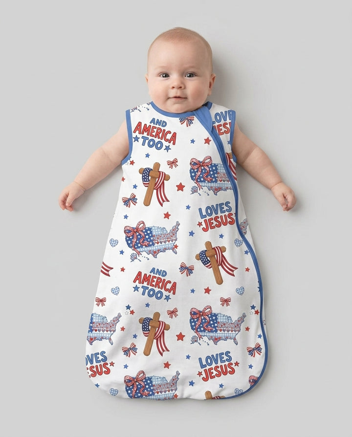 Loves Jesus And America Too Bamboo Sleep Bag