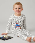 All Colorable Happy 250 America I love USA Bamboo Two Piece Long Sleeve Pajama Set
