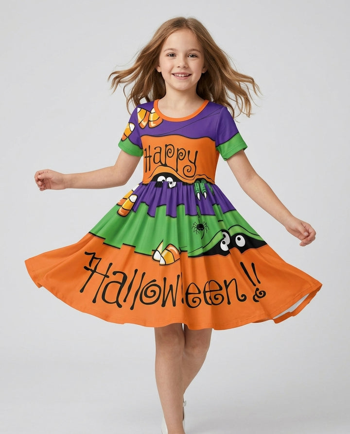 Happy Halloween Bamboo Twirl Dress