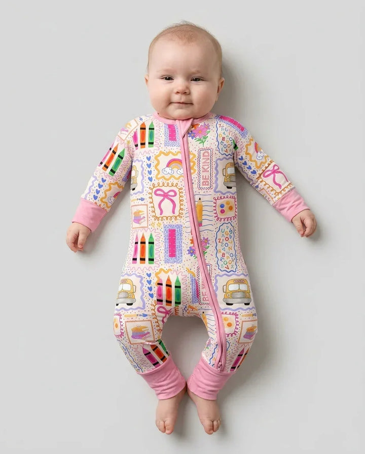 Colorful Doodle School Bamboo Convertible Zippy