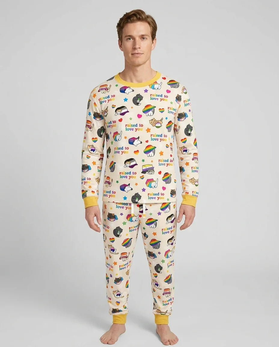 Rainbow Paws Family Matching Bamboo Men's Pajama Set