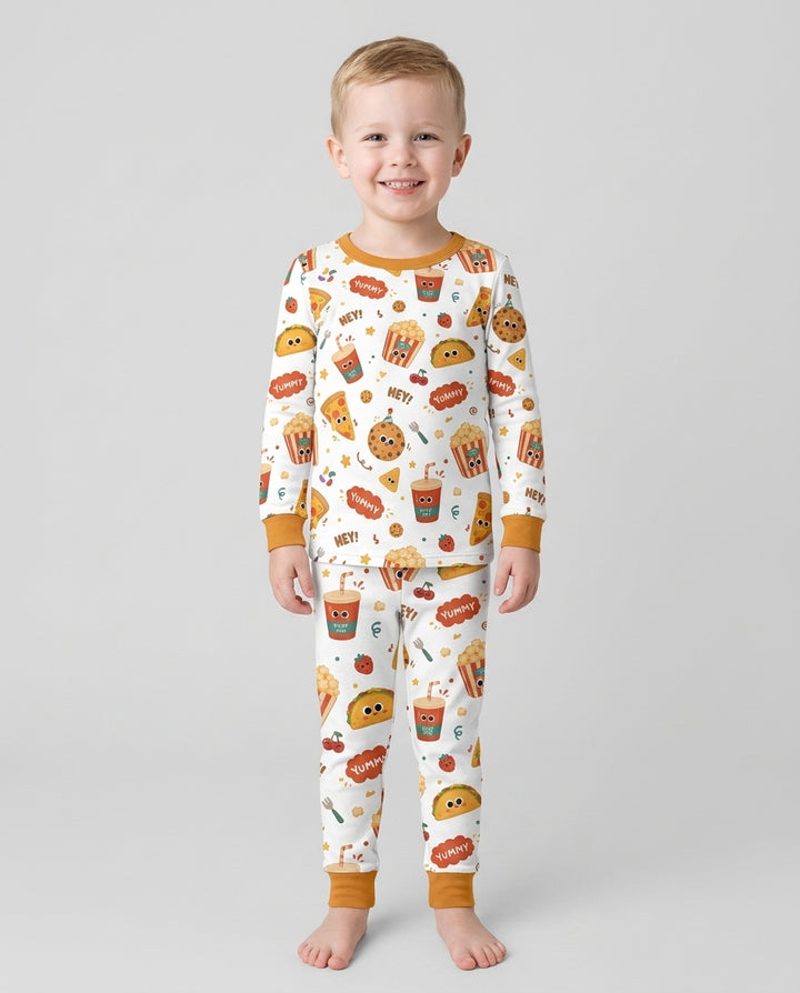 Happy Snack Bamboo Two Piece Long Sleeve Pajama Set