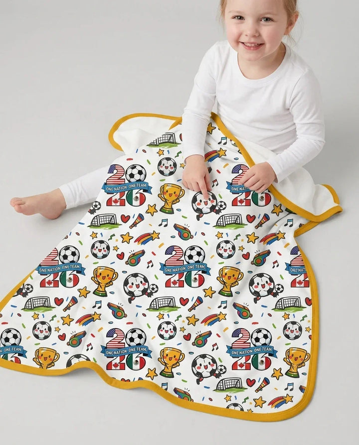 Soccer Fever 2026 Family Matching Bamboo Blanket