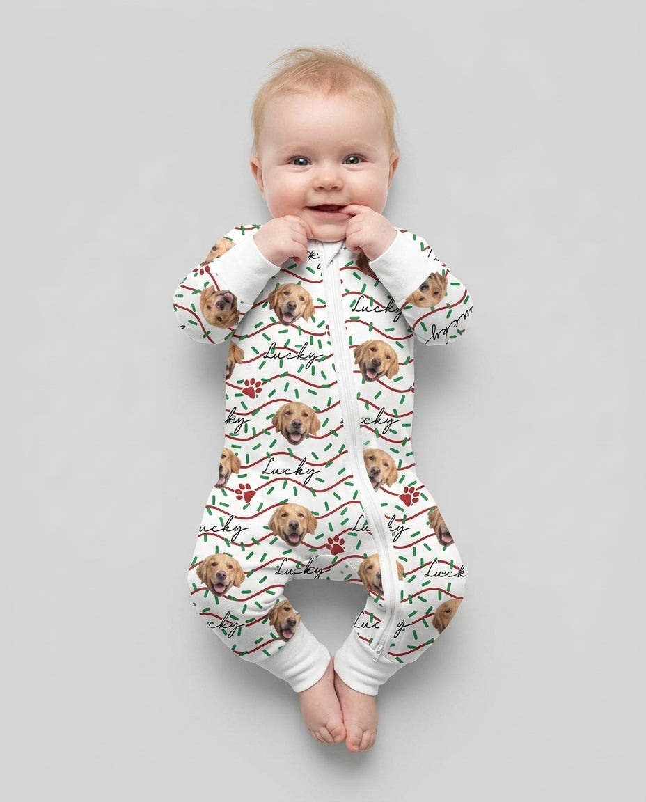 Custom Pet Photo Christmas Sprinkles Bamboo Convertible Zippy