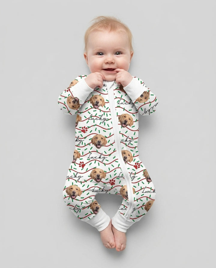 Custom Pet Photo Christmas Sprinkles Bamboo Convertible Zippy