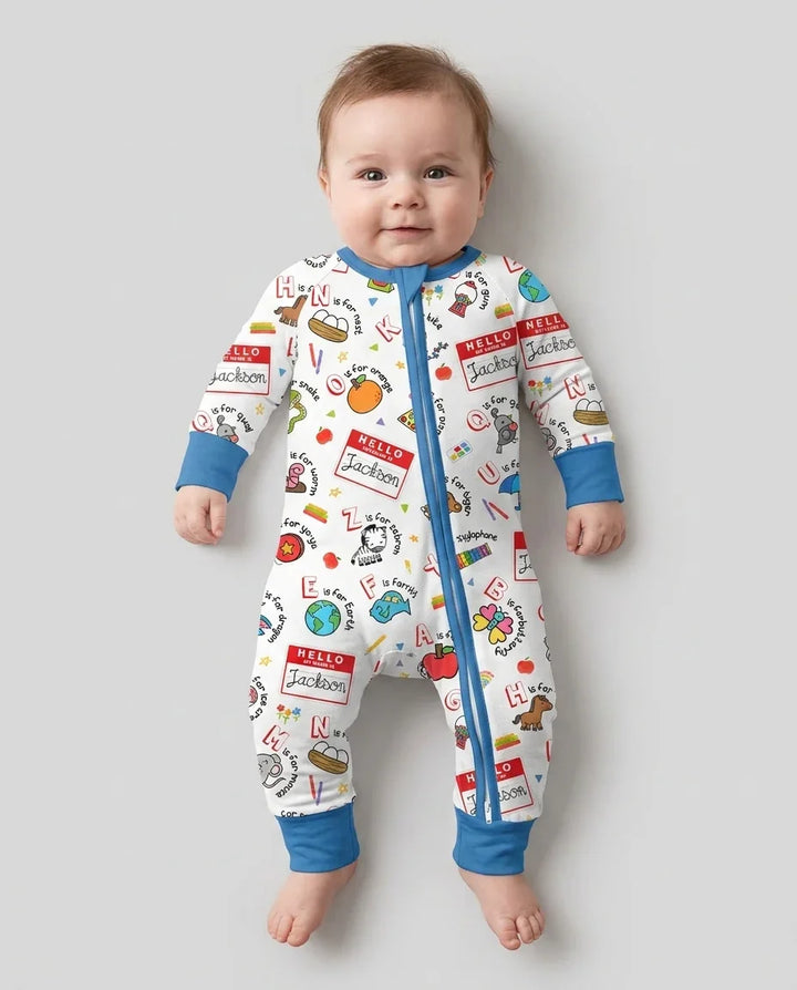 Custom Name Hello School ABCs Bamboo Convertible Zippy