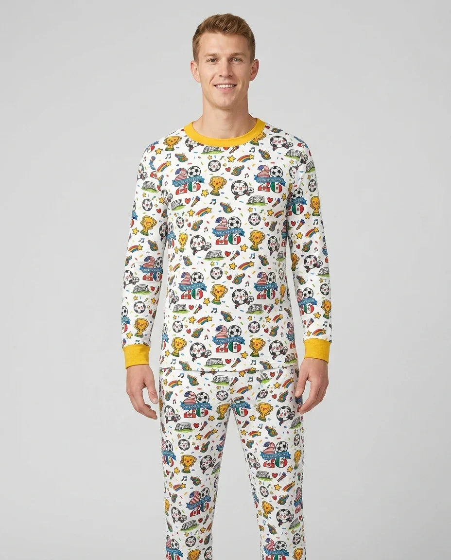 Soccer Fever 2026 Family Matching Bamboo Men's Pajama Set