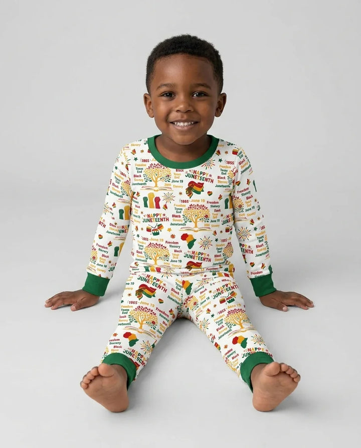 Happy Juneteenth Bamboo Two Piece Long Sleeve Pajama Set