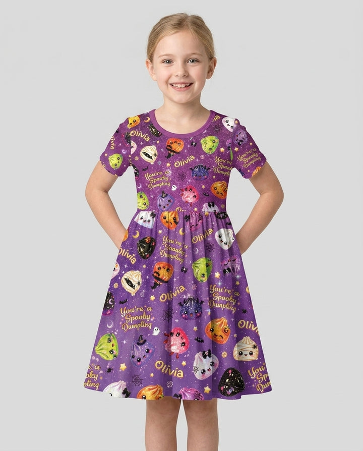 Custom Name You're A Spooky Dumpling Bamboo Twirl Dress