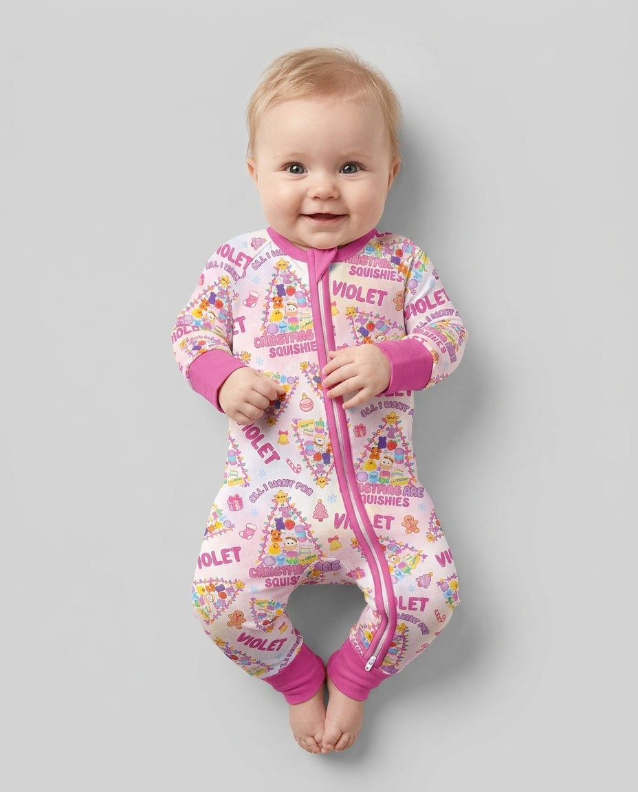 Custom Name All I Want For Christmas Are Squishies Bamboo Convertible Zippy