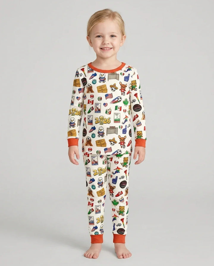 Soccer Cup 2026 Bamboo Two Piece Long Sleeve Pajama Set