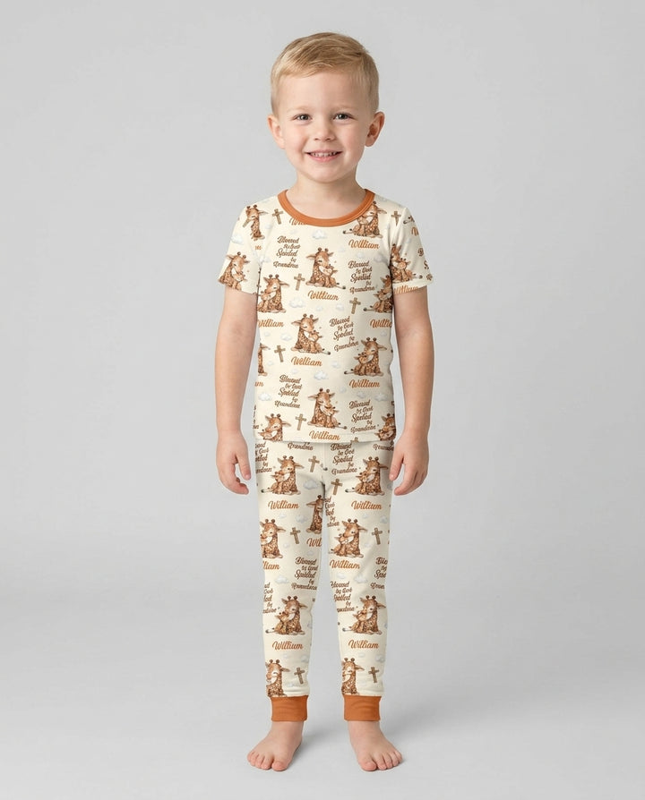 CUSTOM Template Bamboo Two Piece Short Sleeve Pyjamas Set