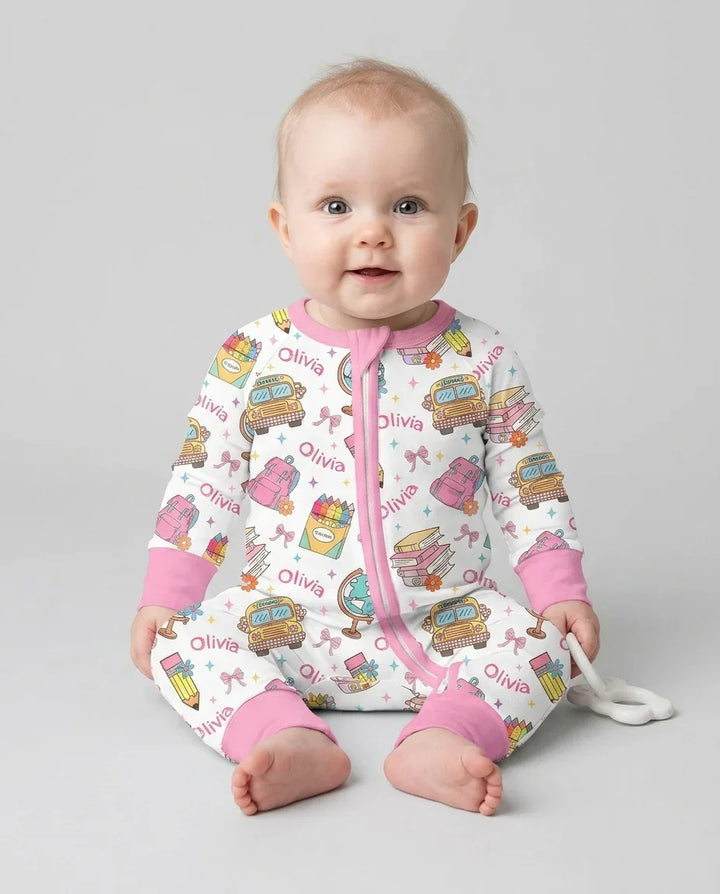 Custom Name Back To School Bamboo Convertible Zippy