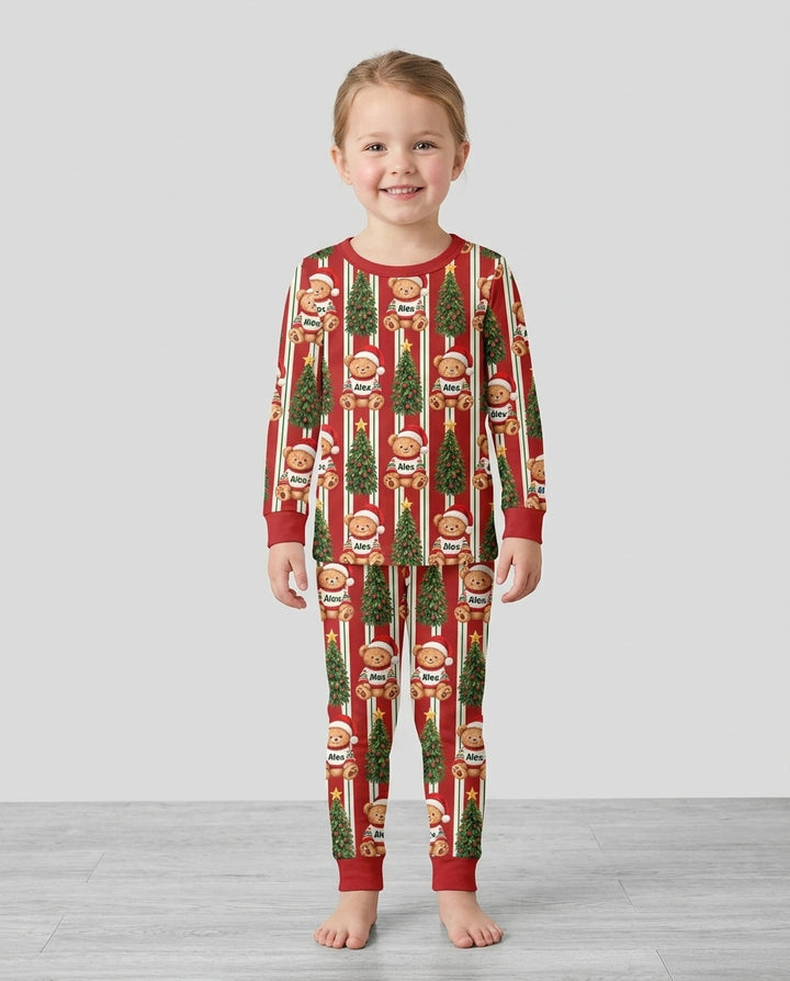 Christmas Bear Bamboo Two Piece Long Sleeve Pajama Set