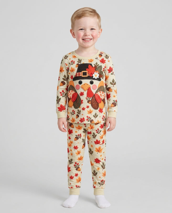 Thanksgiving Turkey Ugly Bamboo Two Piece Long Sleeve Pajama Set