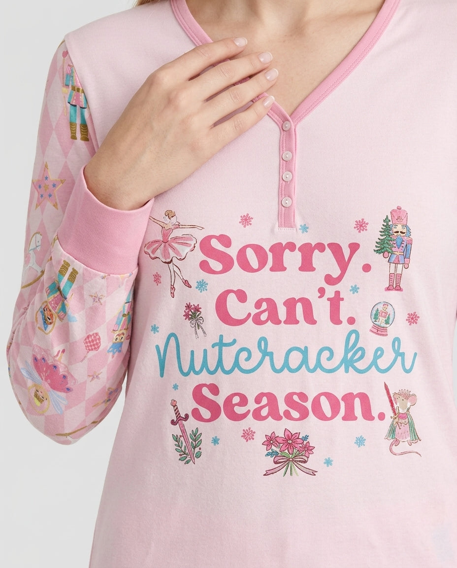 Sorry Can't Nutcracker Season Ballet Christmas Bamboo Women Pajama Set