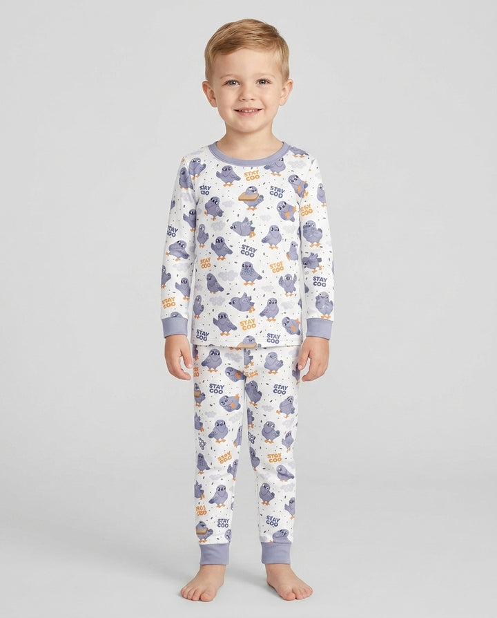 Pigeon Stay Coo Bamboo Two Piece Long Sleeve Pajama Set
