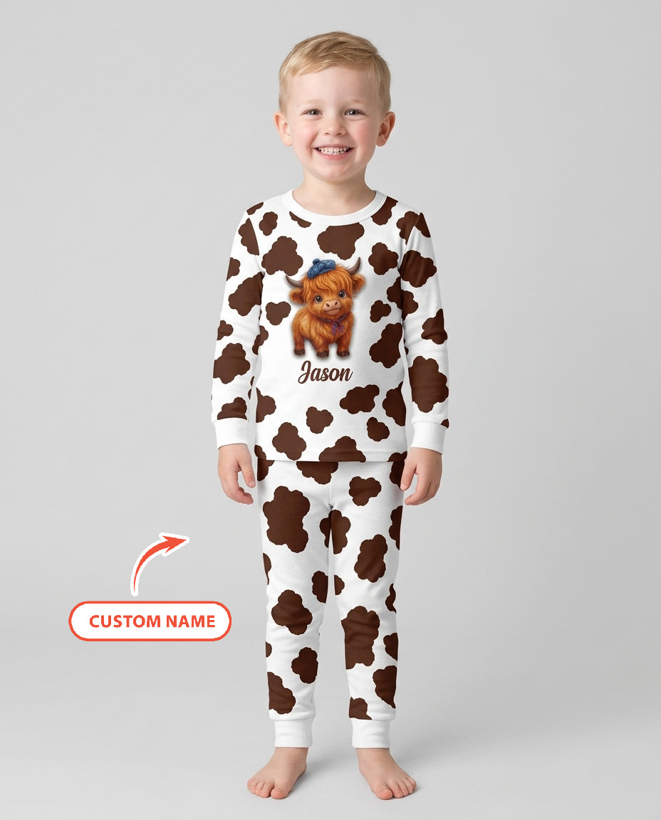 Cozy Moo Dreams Bamboo Two Piece Long Sleeve Pajama Set