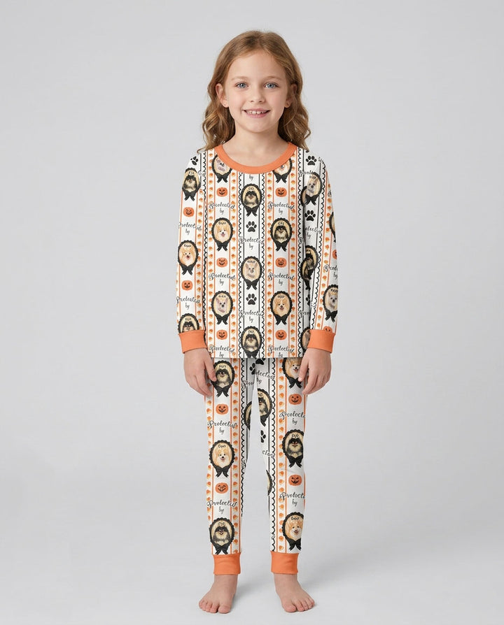 Custom Pet Photos Spooky Protector Bamboo Two Piece Long Sleeve Pajama Set