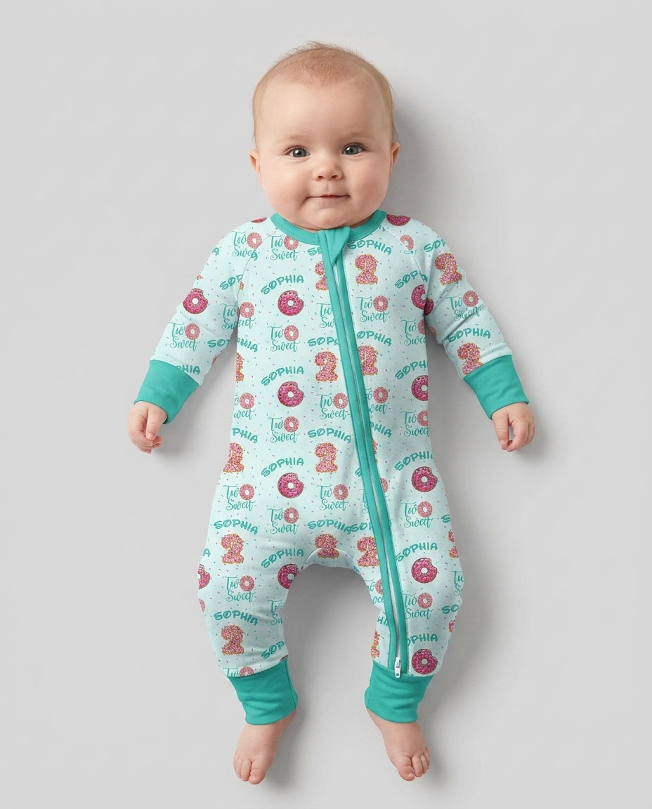 Custom Name Two Sweet Donut Bamboo Convertible Zippy
