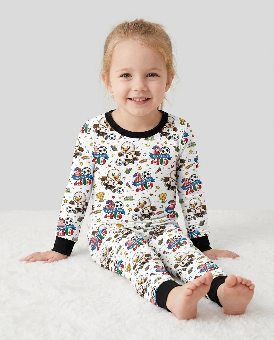 We Are The Champions Soccer Cup 2026 Bamboo Two Piece Long Sleeve Pajama Set