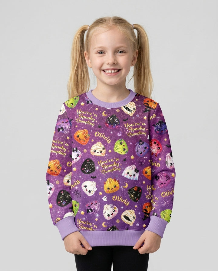 Custom Name You're A Spooky Dumpling Bamboo Crewneck Sweatshirt
