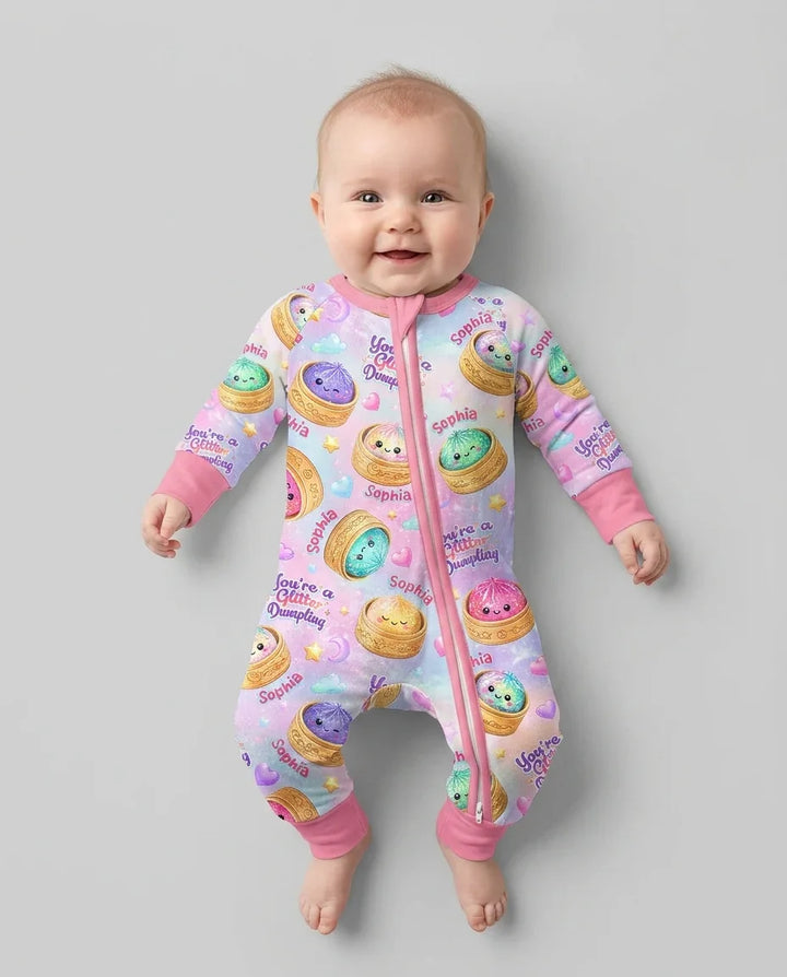 Custom Name You're A Glitter Dumpling Bamboo Convertible Zippy