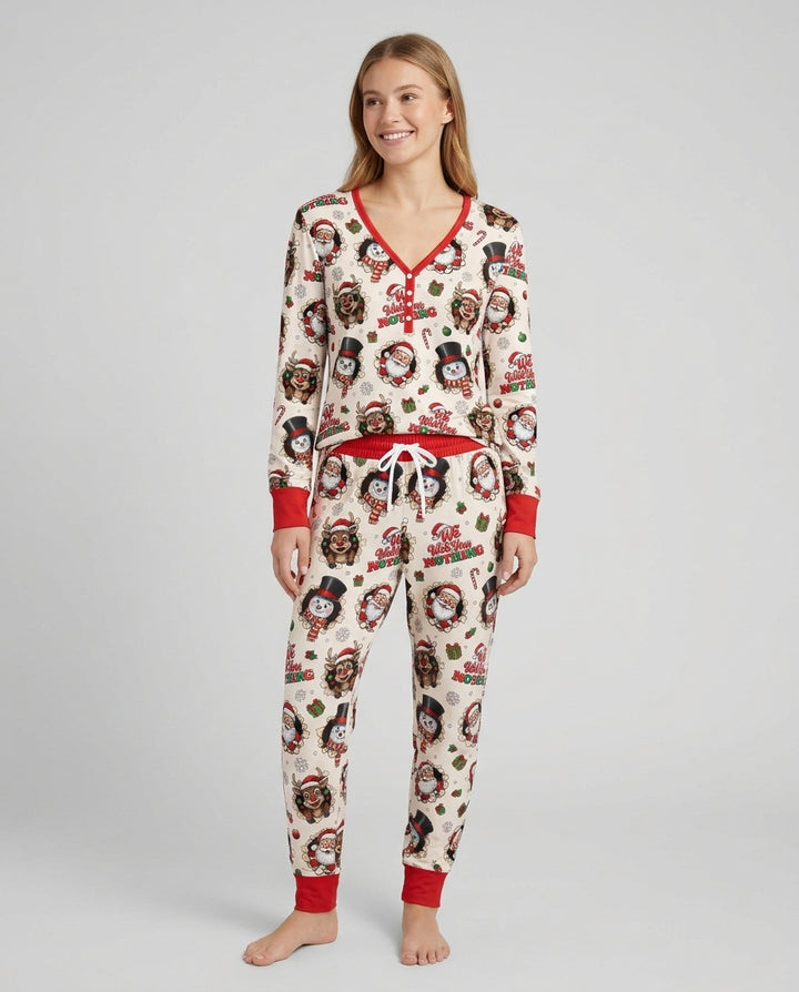 Funny Butt Christmas Squad Bamboo Women Pajama Set