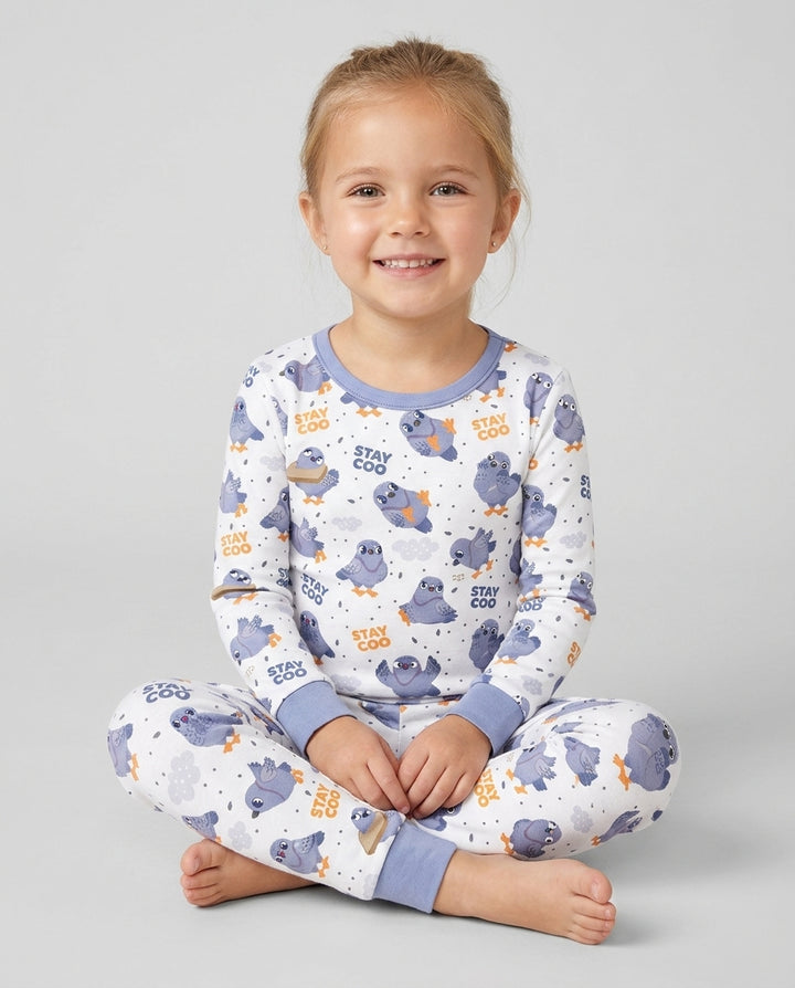 Pigeon Stay Coo Bamboo Two Piece Long Sleeve Pajama Set