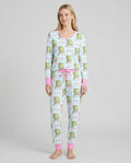 Custom Name Preppy Later Gator Bamboo Women Pajama Set