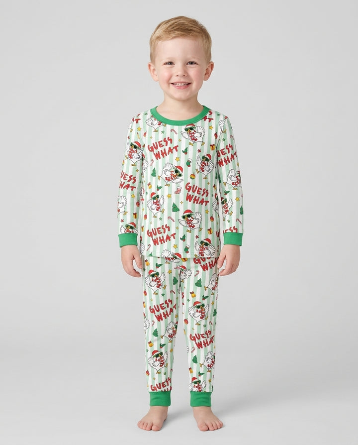 Guess What Chicken Butt Christmas Bamboo Two Piece Long Sleeve Pajama Set