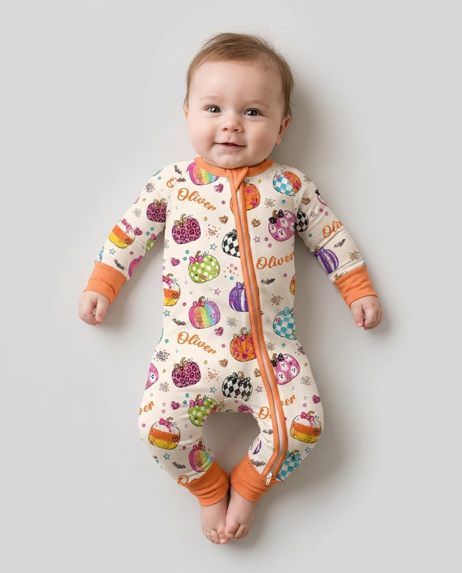 Custom Name Twinkle Pumpkin Bamboo Convertible Zippy