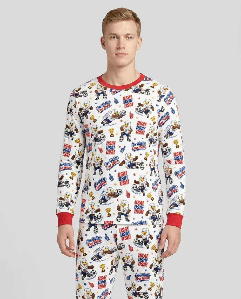 Soccer One Nation One Team Bamboo Men's Pajama Set