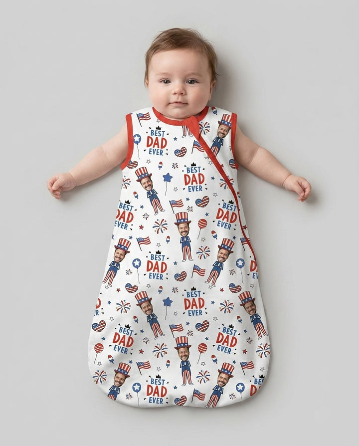 Custom Photo Best Patriotic Family Ever Bamboo Sleep Bag