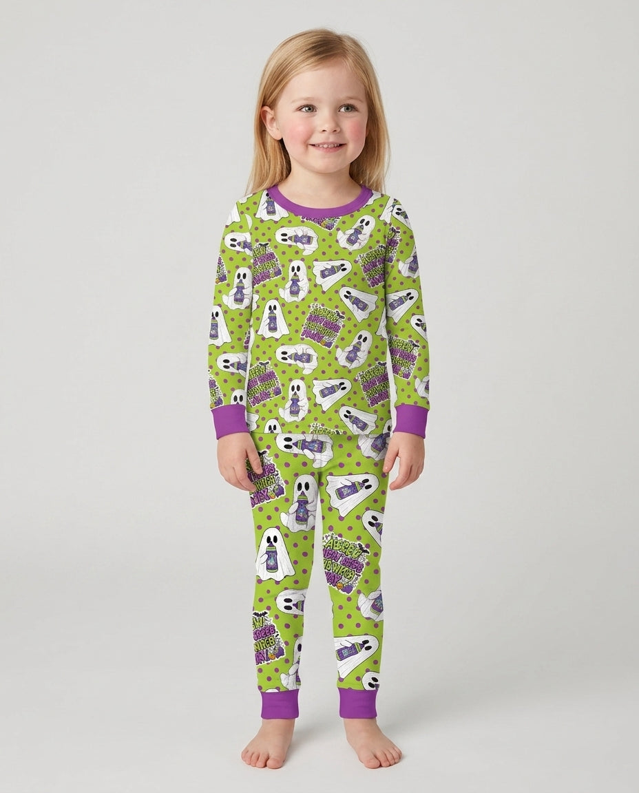 Boo Brew Ghosts Bamboo Two Piece Long Sleeve Pajama Set