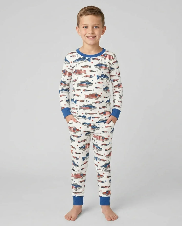 Hooked On Freedom Bamboo Two Piece Long Sleeve Pajama Set